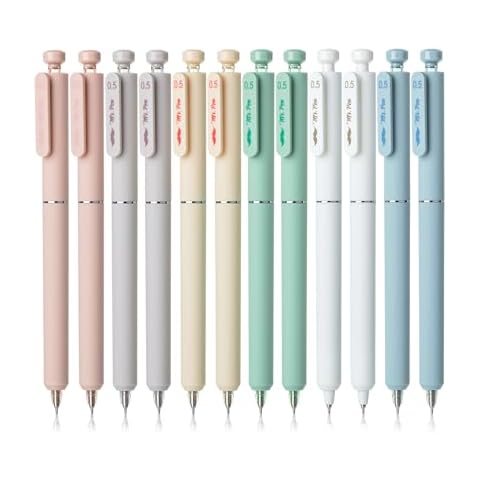 Mr. Pen- Retractable Gel Pens, 12 Pack, Black Ink, Soft Pastel Barrel Gel Pens, Gel Pens Fine Point 0.5mm, Retractable Pens, Cute Pens, Gel Ink Pens, Aesthetic Pens for Journaling Fine Tip Pens Cover