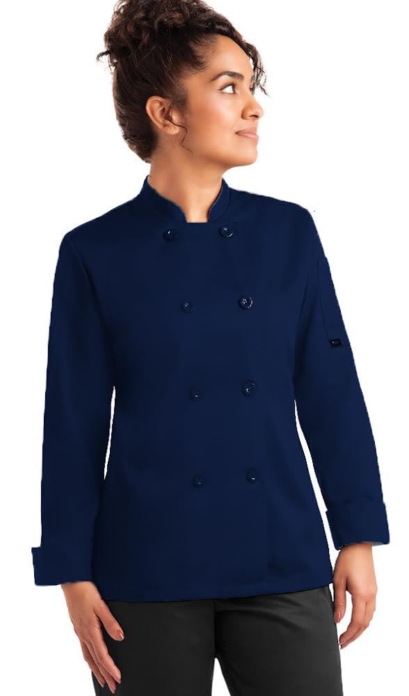 Colors Valley Solid Long Sleeve Women's Chef Jacket