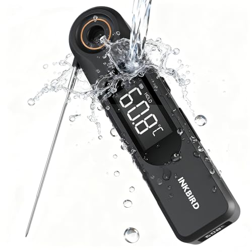Image of INKBIRD IHT-51K Dual-Display Instant Read Thermometer for Grilling & Baking | Two Screens, 1.8mm Ultra Thin Probe, 0.5 Sec Super Fast Response, Whole Body IP65 Waterproof, Ideal for Kitchen Cooking BBQ