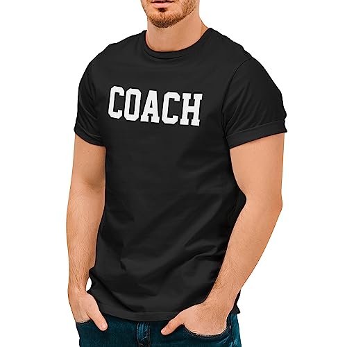 TeeDesign T-shirt Coach - Entraîneurs Sportifs, Monsieur de Football, Volley Basket, Personal Trainer, Professeurs de Yoga, T-shirt noir pour Homme et Femme pour Qui Entraîne - Coach, coach, Large