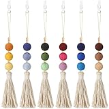 6 Pieces Felt Ball Car Diffuser Essential Oil Car Tassel Diffuser Hanging Bead Aromatherapy Diffuser Colorful Car Charm Vent Clips Car Air Freshener Car Vent Diffuser for Car Decor(Regular Color)