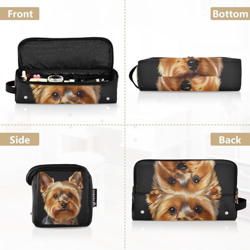 Hair Tools Travel Bag and Heat Resistant Mat with Zipper Large Hair Straigheners Travel Case for Hot Tools Curling Iron Flat Irons Volumizer Styler Yorkshire Terrier Black Background Accessory miniatura 5