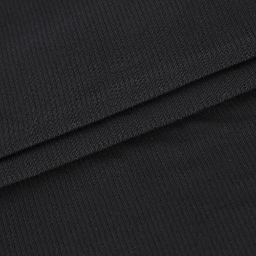 Vestidos casuais femininos frente única cor sólida canelada, caimento justo, decote quadrado, sem ma