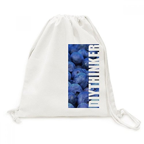 Sac à dos cordon en toile motif bleuets frais pour voyage et loisirs