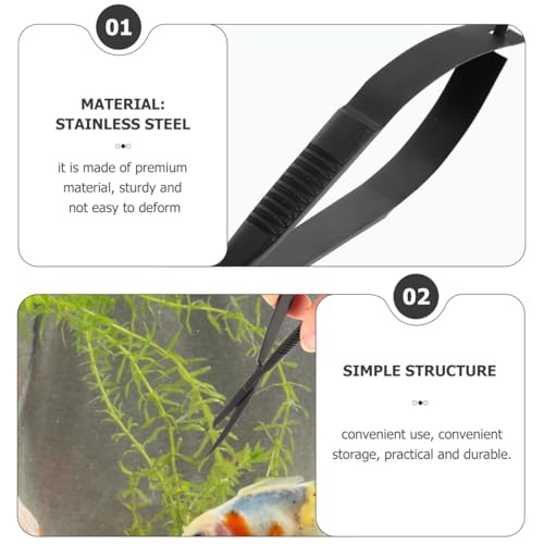 Image of POPETPOP Aquarium Scissors for Plants Water Grass Trimmer Professional Fish Tank Scissor Curved Spring Action Tool for Aquascaping Small Thin Aquatic Plant Trimming 6.10 Inch
