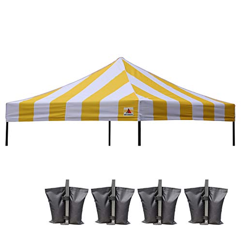 Image of ABCCANOPY Replacement Canopy Top for Pop Up Tent 10x10 Yellow Stripe