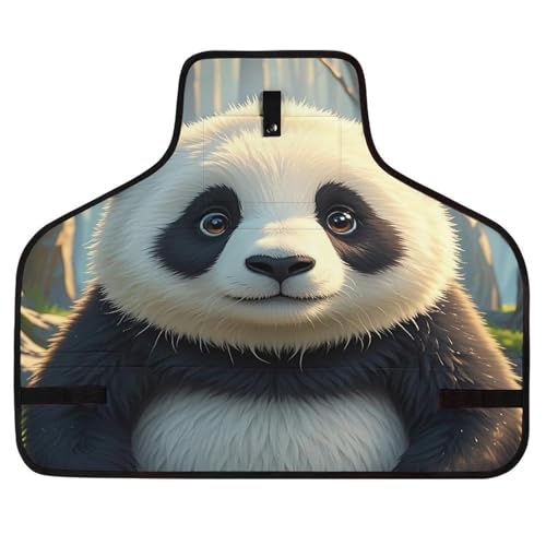 Delantal de trabajo Anime Panda con bolsillos y ajuste miniatura 1