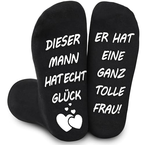 Smlper Geschenke für Männer Frauen, Personalisierte Geschenke Lustige Socken mit Worten,Weihnachtsgeschenke Geburtstagsgeschenk für Ehefra Ehemann Freundin Freund Hochzeitstag Valentinstag Jahrestag