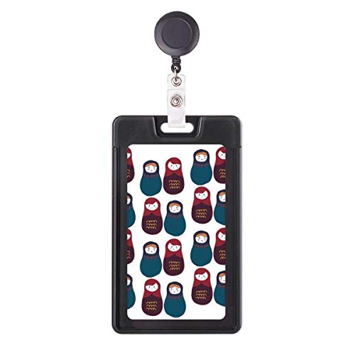 Porte-badge rétractable Russie Matriochka enrouleur de carte scolaire enfants