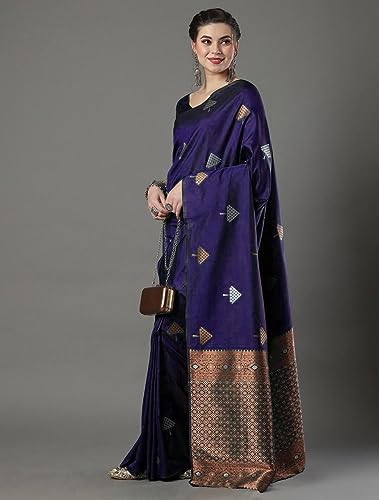 Image of Flosive Women Woven Beautiful Mix Color Kanjivaram Silk Saree With Zari Weaving