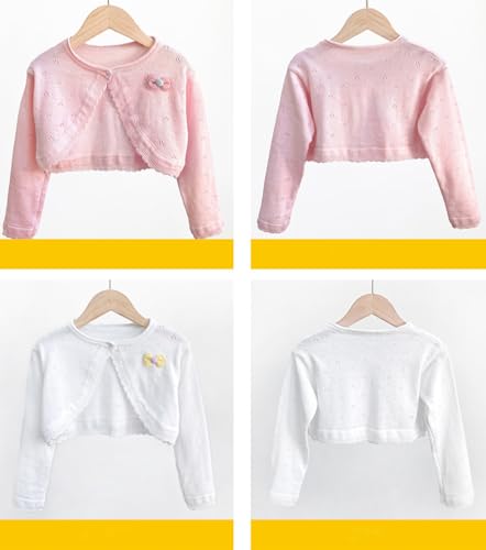Girls Bolero Knitted Cardigan Kids One-Button 100% Cotton Wedding Bolero Cardigan Knitted Coat for Spring Summer3