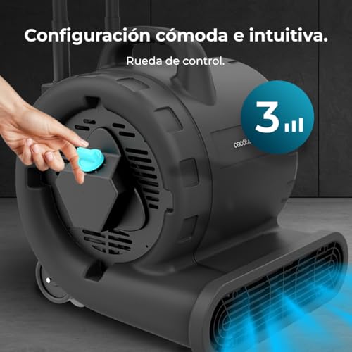 Miniatura 9 de Cecotec Soplador De Suelo - Ventilador De Secado Blowindustry 6000 Flowfloor. 600w, 1350rpm, 3 Velocidades, Flujo De Aire 2700m H, Ruedas Y Mango Retráctil, Control Intuitivo, Fácil Transporte