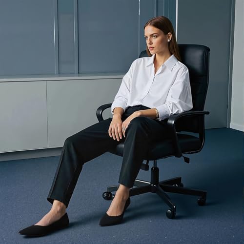 CELNEPHO Red Women's Comfortable Knit Mary Jane Flats - Pointed Toe, Slip On, Arch Support, Washable, Casual & Dressy Shoes - US Size 11 6