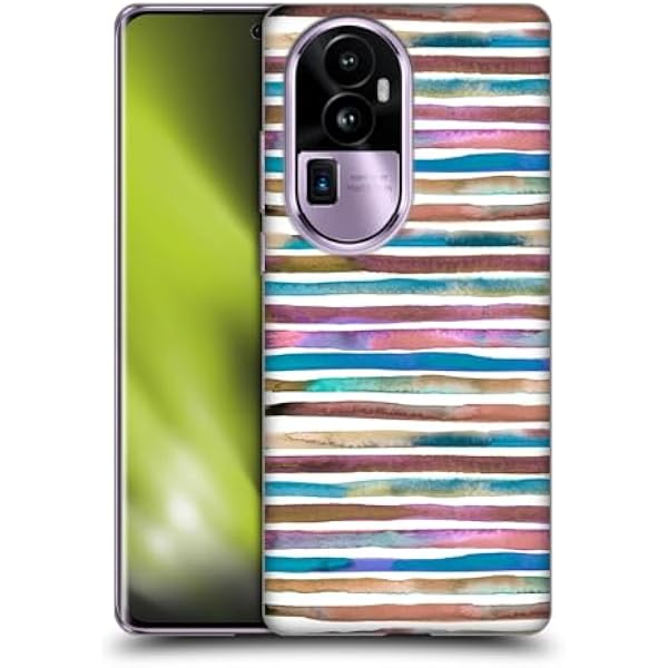 Head Case Designs Oficjalnie Licencjonowany Ninola Akwarela Niebieski Fioletowy Paski Soft Gel Case Etui Kompatybilny z Oppo Reno10 Pro