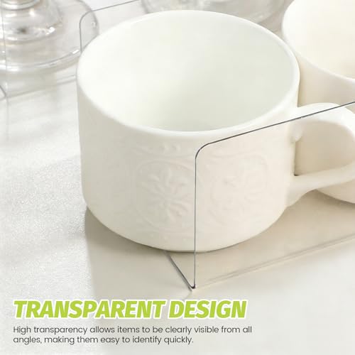 Modixun Verdickte Acryl-Regal-Trennwände mit Klebebändern, 30 x 4 x 6 cm (L x B x H), transparent, L-Form, Regaltrenner für Schrank, Organisation, Schrank, Schublade, Einzelhandel, 4 Stück