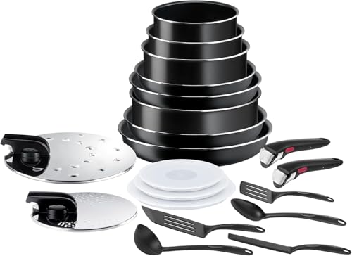 Tefal Ingenio Easy On - Juego de 4 Sartenes 22/24/26/28 cm + 3 Cazos 16/18/20 cm + Guisera 24...