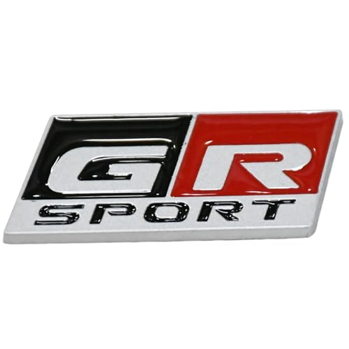 Image of KMH Premium Chrome Plated 3D Car Logo Sticker Compatible with Toyota GR Logo Sport | Emblem Decals for Car Accessories (Pack of 1)