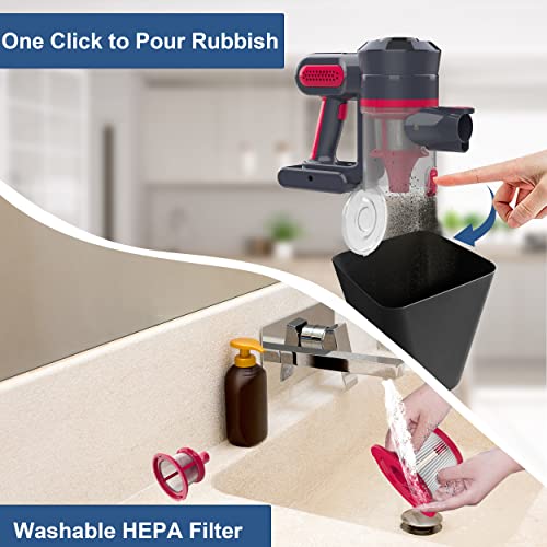 Cordless Vacuum Cleaner, 25Kpa Brushless Motor Stick Vacuum Up To 35 Mins Runtime, 4-In-1 Vacuum Cleaner With 2200Mah Rechargeable Battery, Lightweight Stick Vacuum For Hardwood Floor Pet Hair #TOP4