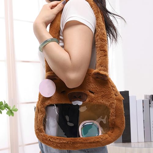 Capybara Purse Cute Plush Capybara Shoulder Handbag Kawaii Adorable Capibara Bag Animal Fluffy Purse Women Kids4