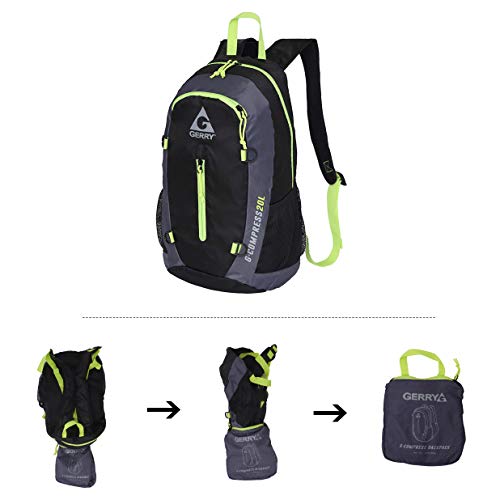 Gerry Outdoor 2 pack Lightweight Packable Backpack and Duffel Bag BLACK