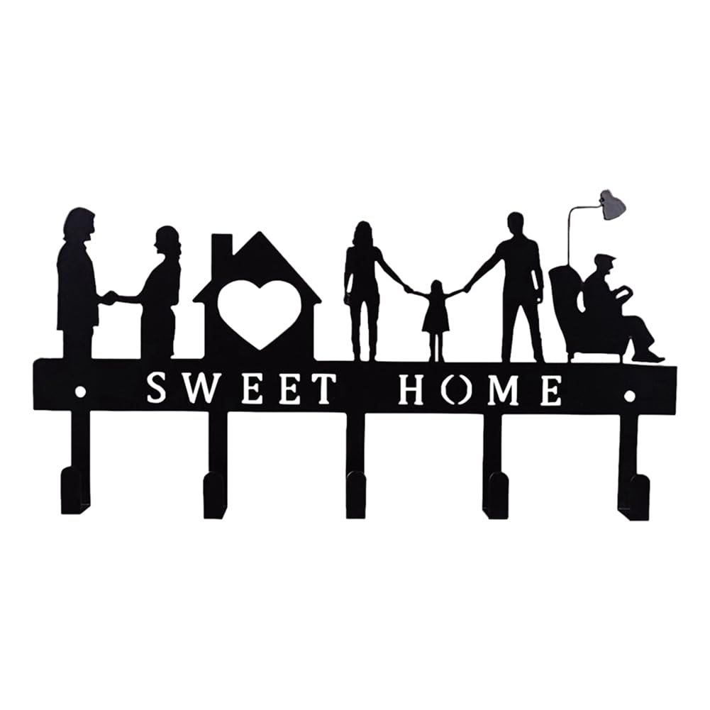 Sweet Home Metal BalcóN Perchero de Pared para Ropa Porta Llaves Organizador de Cocina Cuarto de BañO Perchas Almacenamiento
