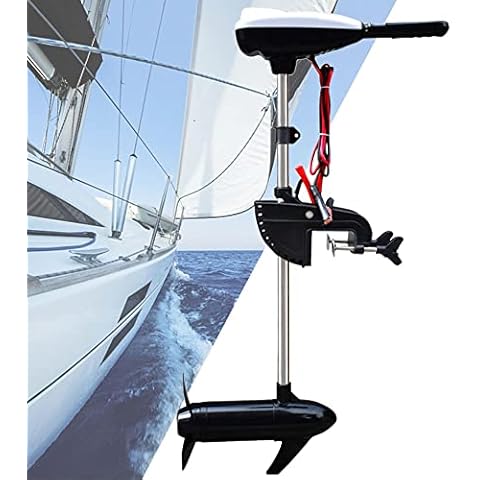 Electric Outboard Motor, 12V Trolling Engine Boat, 3 Blade Prop Electric Motor, 8 Gears Adjustable Boat Engine Dinghy Outboard, for Fishing Boat, Dinghy, Boat (Grey : 50 lbs) Cover