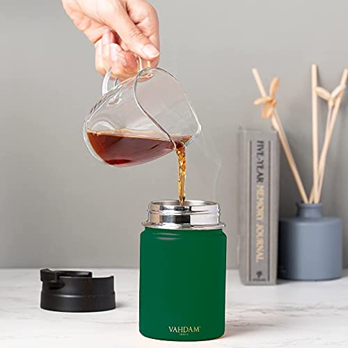VAHDAM-Vitality-Tea-Flask-260-ml-Dark-Green-Spill-Proof-188-Stainless-Steel-Tumbler-ECO-Friendly-and-Reusable-Workout-Sipper-Travel-Coffee-Mug-or-Tea-Mug