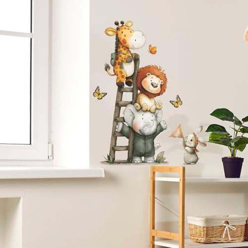Vinilos decorativos removibles de animales safari en acuarela miniatura 3