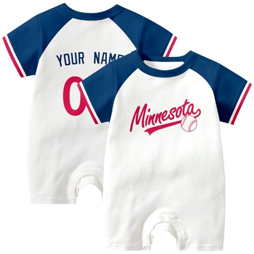 Image of KREDE Baby Clothes Unisex Bodysuit White Custom Name Number for Baby Boys