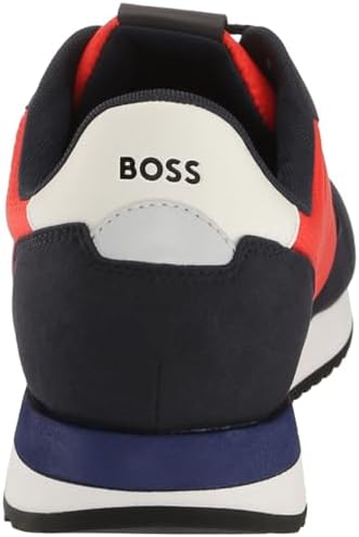 BOSS Men's Kai Retro Style Low Profile Sneaker, Electric Red/Navy, 10 | Image 2