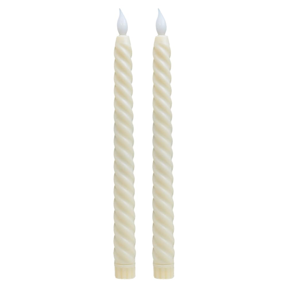 TANGSIYANG Led Candles LED Candles Lights Decorative Christmas Lamp Long Wick Flameless Candlesticks(2 pcs,Ivory)