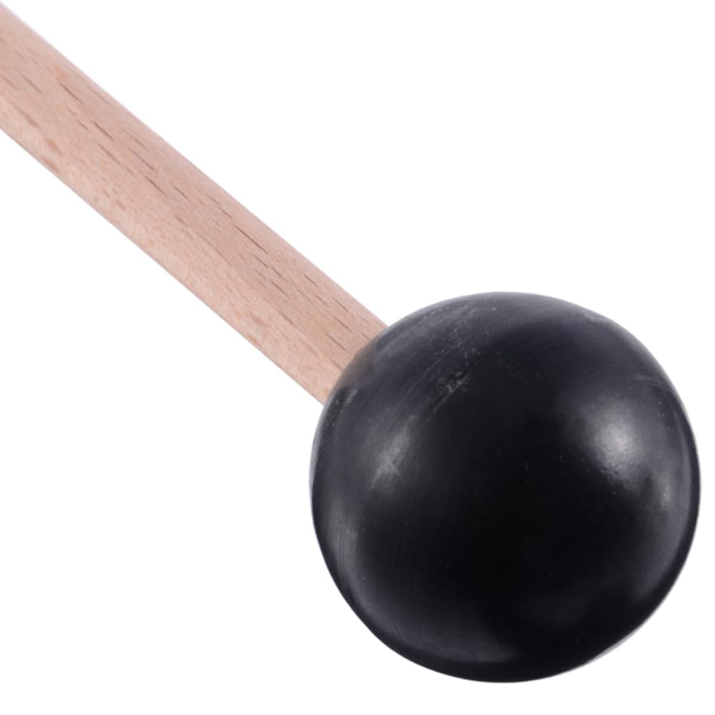 12 Pezzi Nel Gomma Morbida Testa Bastoni Manico Nel Legno Campana Bacchette per Glockenspiel Xilofono Campana Strumenti Musicali Parti Nero