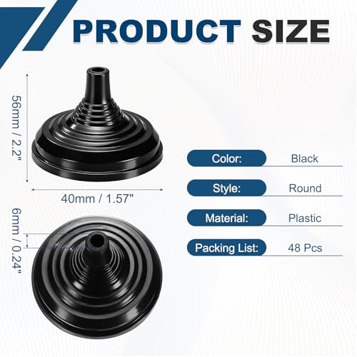 Base miniature pour drapeau rond noir lot de 48 supports de table - 3