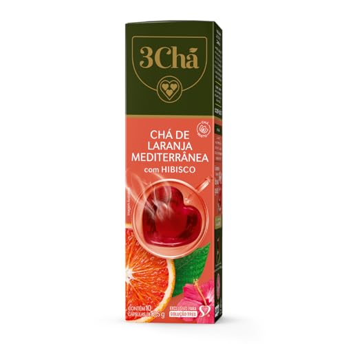 3 Corações Capsula de Chá Laranja Mediterrânea com Hibisco TRES - 10 unid