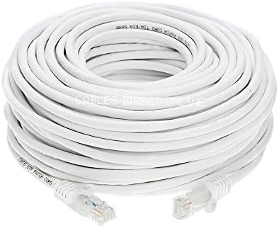 Cables Direct Online Snagless Cat5e Ethernet Network Patch Cable White 75 Feet