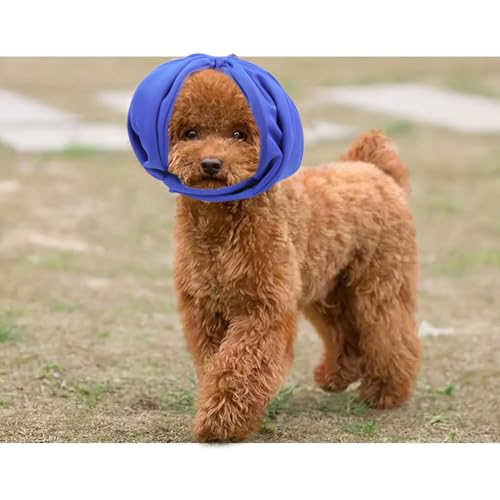 Image of Dog No Shake Ear Wraps Medical Ear Wrap Dogs Ear Cover Anxiety Relief Dog Calming Hood for Grooming Bathing Dogs Ear Muff (Large)