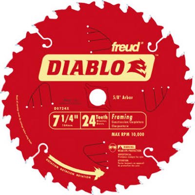 Freud D0724A 7.25 in. x 24 Tooth Decking & Framing Saw Blade - Pack Of 10