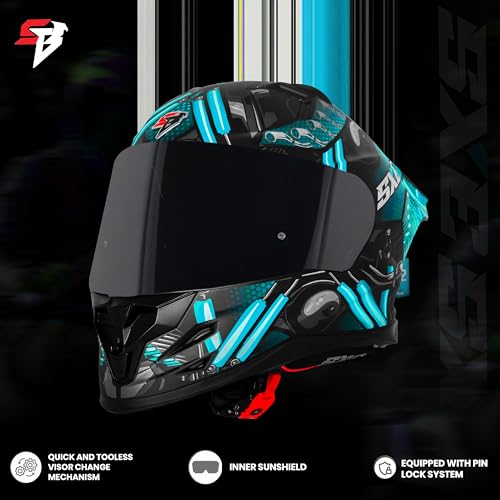 Image of Steelbird SBH-61 SXE X2 Pinlock ISI and Dot Certified Full Face Helmet for Men and with Inner Silver Sunshield