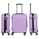 Genérico WSPack Maleta de Cabina 55x40x20 cm | Maleta de Mano ABS Rígida | con 4 Ruedas Dobles Giratorias 360° (Purple)