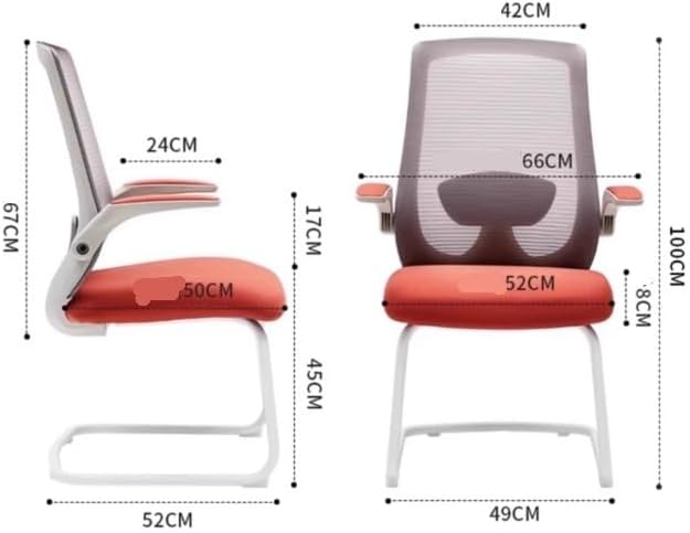 Office Chair Executive Office Chair Mesh Side Reception Chair with Adjustable Armrests and Metal Sled Base Chair for Desk(Blue)