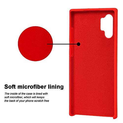 Image of LIRAMARK Liquid Silicone Soft Back Cover Case for Samsung Galaxy Note 10 Plus /Note 10+ (Red)