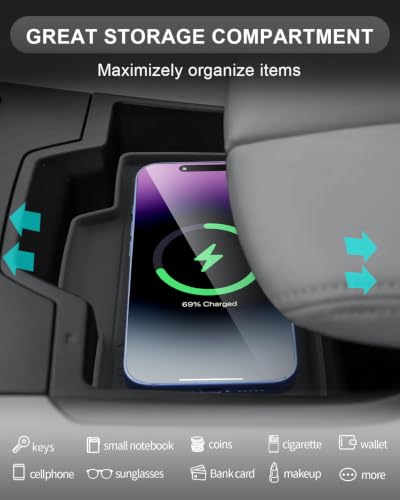 Image of CDEFG for 2026 Mazda CX5 Center Console Organizer Wireless Charging Cover | for 2026+ Mazda CX-5 (S /Select /Preferred /Premium /Premium Plus) Accessories Middle Console Tray Silicone Storage Box