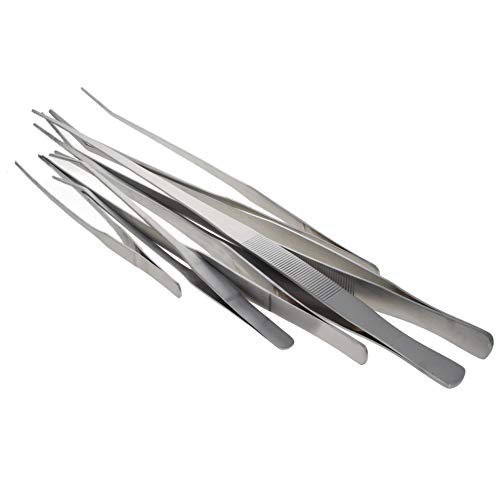 Utoolmart ピンセット 水槽用ピンセット 水草 トリミング セット 27CM直型/27CM湾曲/38Cm直型/38CM湾曲/48CM直型/48CM湾曲 1セット 水族館ストレートカーブピンセットセット 水生植物鉗子 430ステンレス鋼 先細 ハーバリウム制作用 水中植物 長いサイズ 細かい 実用 便利