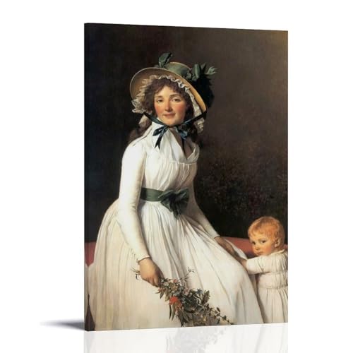 Peintre néoclassique David toile Emilie Seriziat pour mur vide