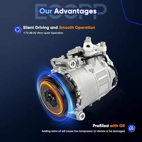 Image of ECCPP A /C Compressor with Clutch for Mercedes-Benz SL500 5.0L 2003-2006 | for Mercedes-Benz SL55 AMG 5.5L 2003-2008 Fast Cooling AC Compressor