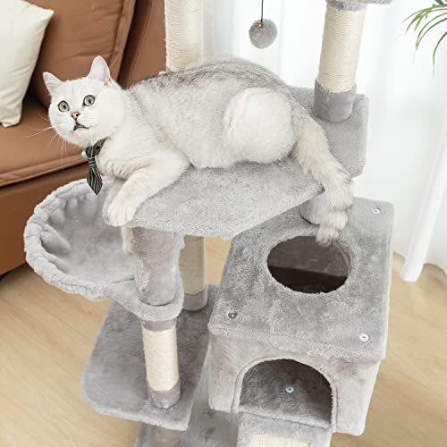 Kilodor Cat Tree 51.2Inch Cat Tower For Indoor Cats Large Multi-Level Kitten Condo With Sisal-Covered Scratching Board #TOP5
