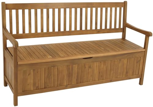 DEGAMO Gartenbank Truhenbank Benita 3-sitzer 150cm, Akazienholz braun geölt, Outdoor