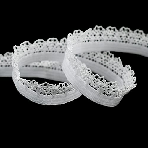 Morbido DIY PARK 10 mm Picot Loop decorativo con volant in pizzo elastico per biancheria intima e biancheria intima per abiti da cucito (bianco)