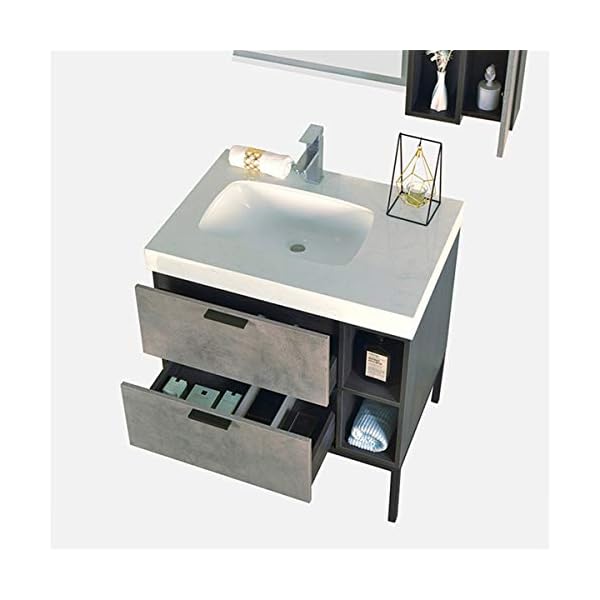 NEHARO Bathroom Mirror Cabinet Floor-standing Bathroom Cabinet Combined Wash Basin Mirror Cabinet for House - Image 4