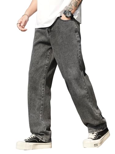 Image of URBAN POCKETS Jeans for Men | Denim Jeans | Relaxed Fit | Baggy Style | Wide Leg | Streetwear | Casual Wear | Everyday Comfort (U-20-21)
